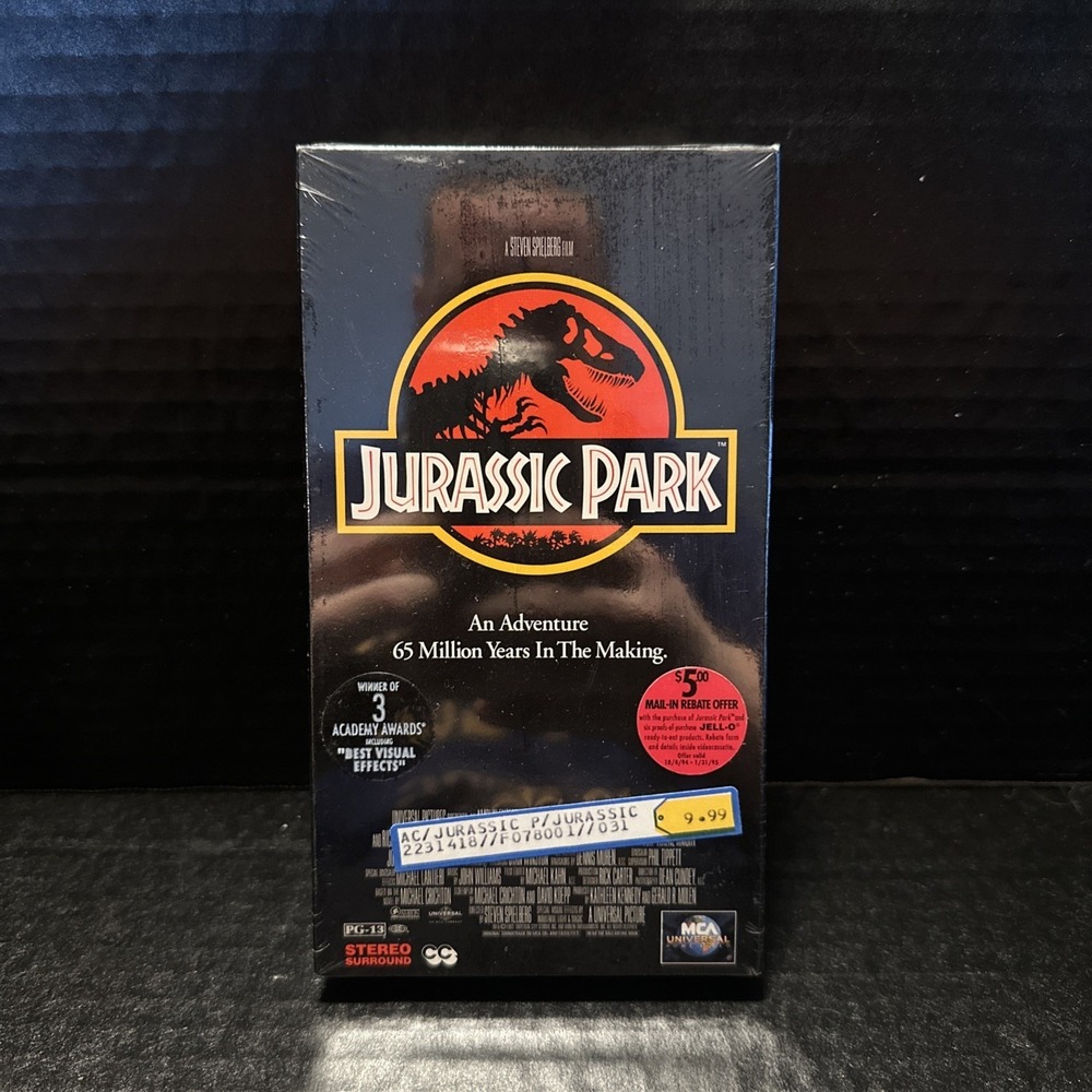 Jurassic Park VHS Steven Spielberg MCA Universal Watermark 1993 BRAND NEW SEALED